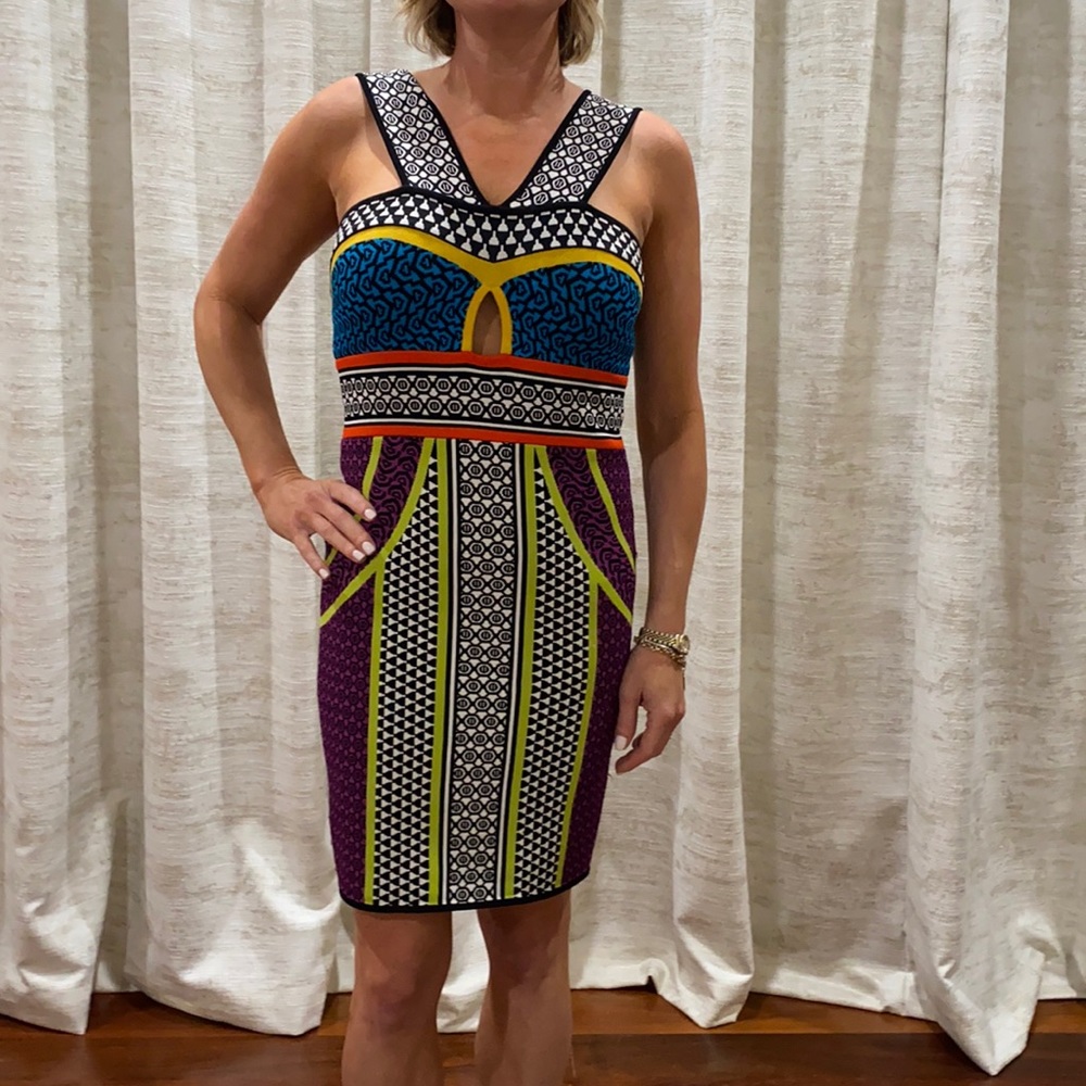 BCBG printed cocktail dress